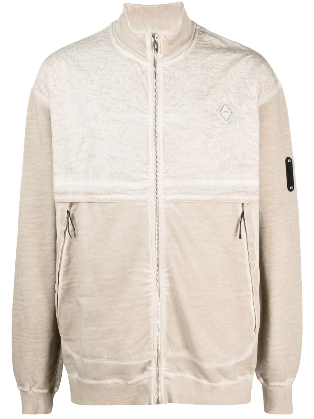 A-cold-wall* Zip-up Washed-cotton Sweatshirt In Neutrals