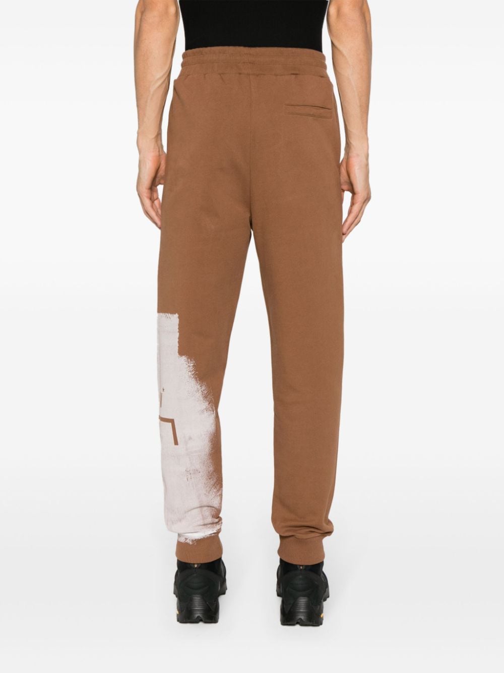 Shop A-cold-wall* Brushstroke Cotton Track Pants In Brown