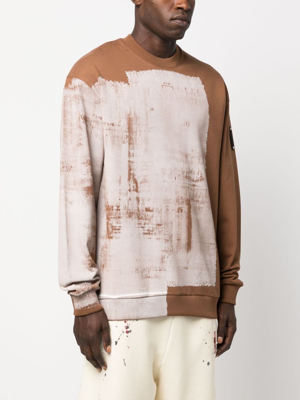 Shop A-cold-wall* Brushstroke Cotton Sweatshirt In Brown