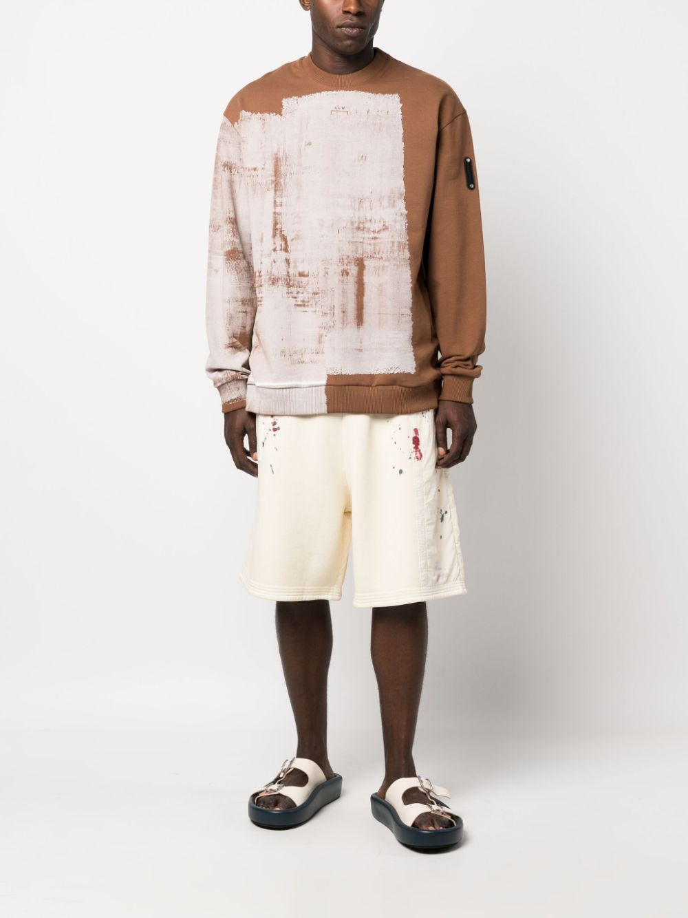 Shop A-cold-wall* Brushstroke Cotton Sweatshirt In Brown