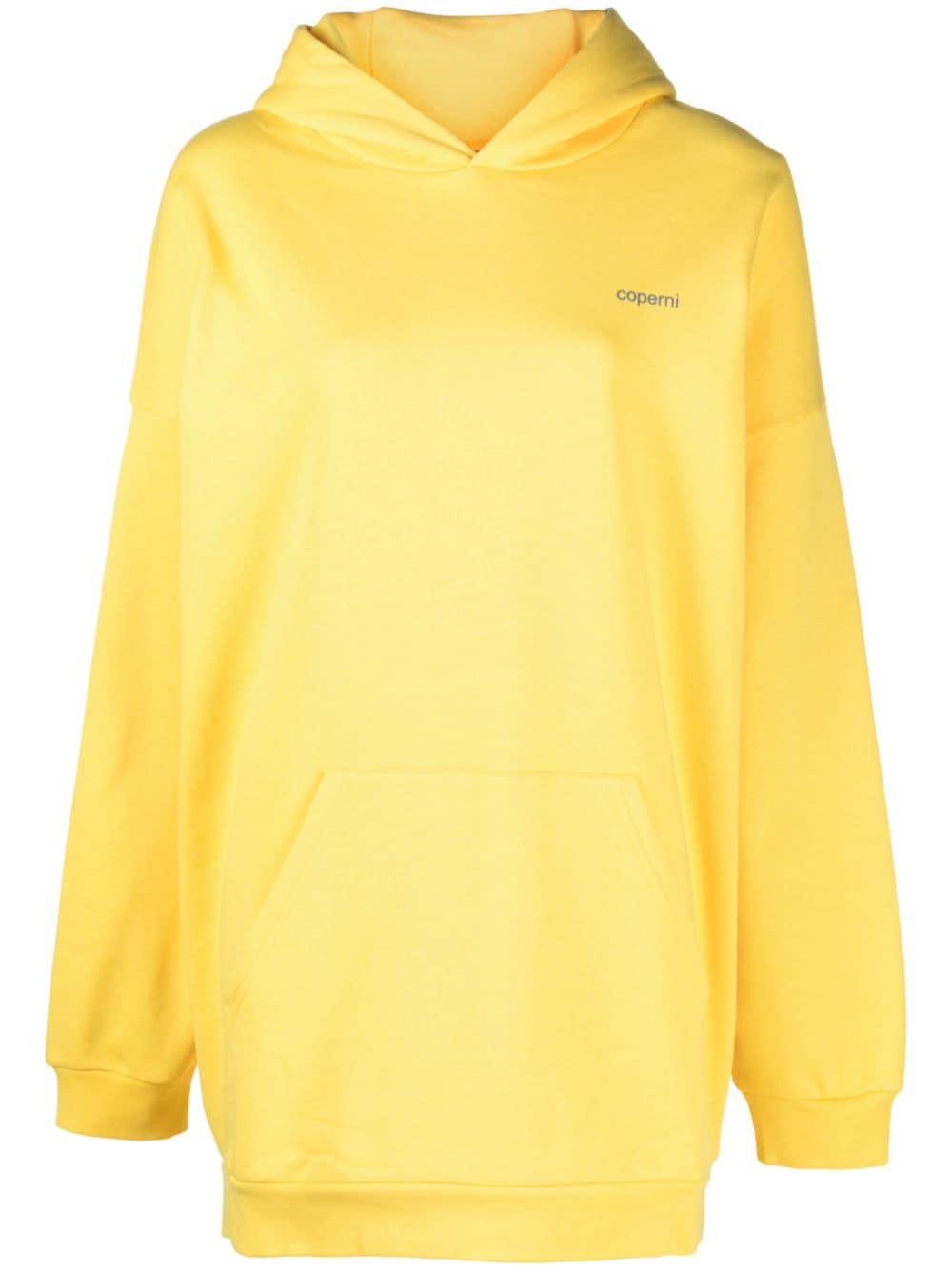 Coperni Horn Hooded Cotton-blend Minidress In Yellow