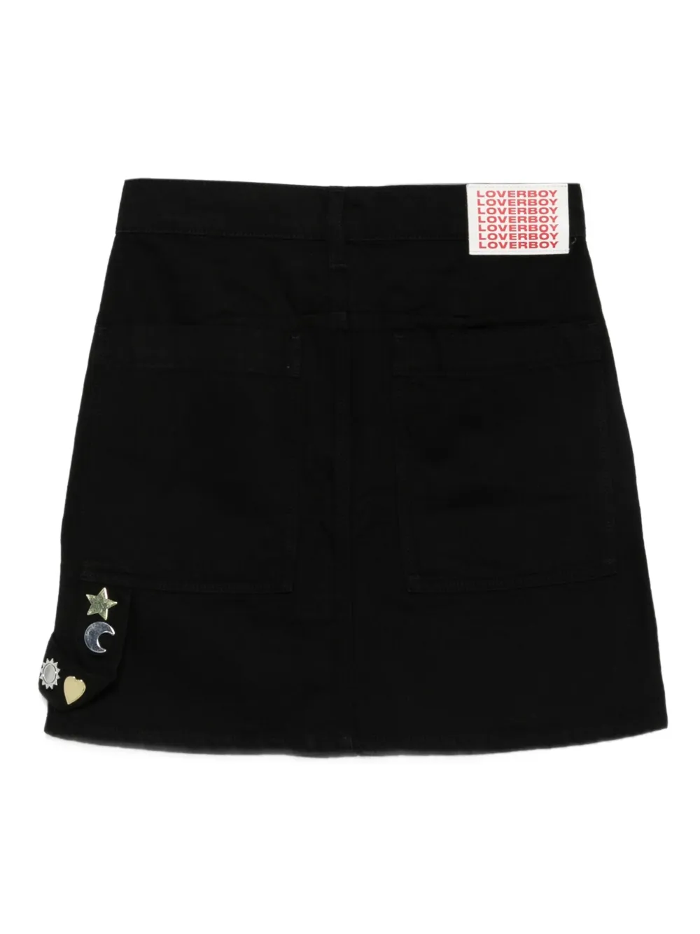 Charles Jeffrey Loverboy stud-embellished denim mini skirt - Zwart