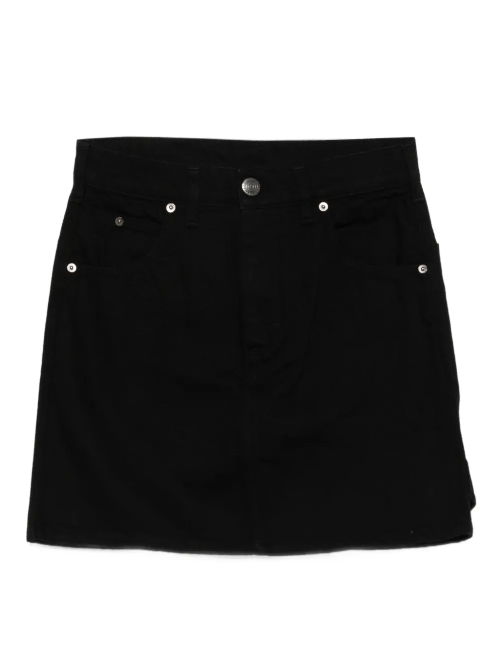 stud-embellished denim mini skirt