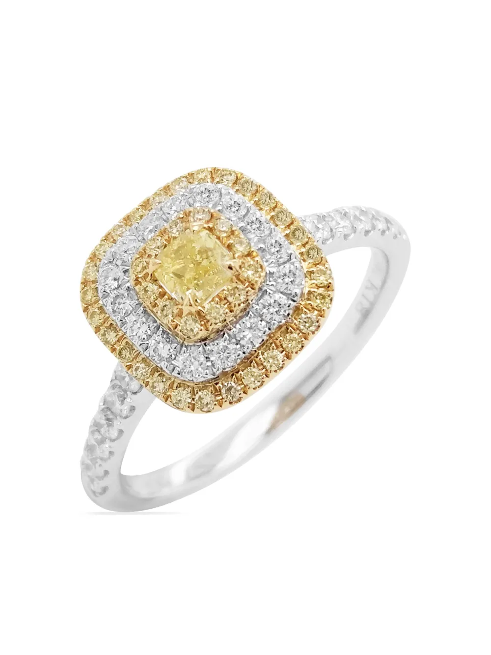 HYT Jewelry platinum diamond cocktail ring - Argento