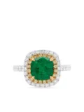 HYT Jewelry platinum diamond and emerald ring - Silver