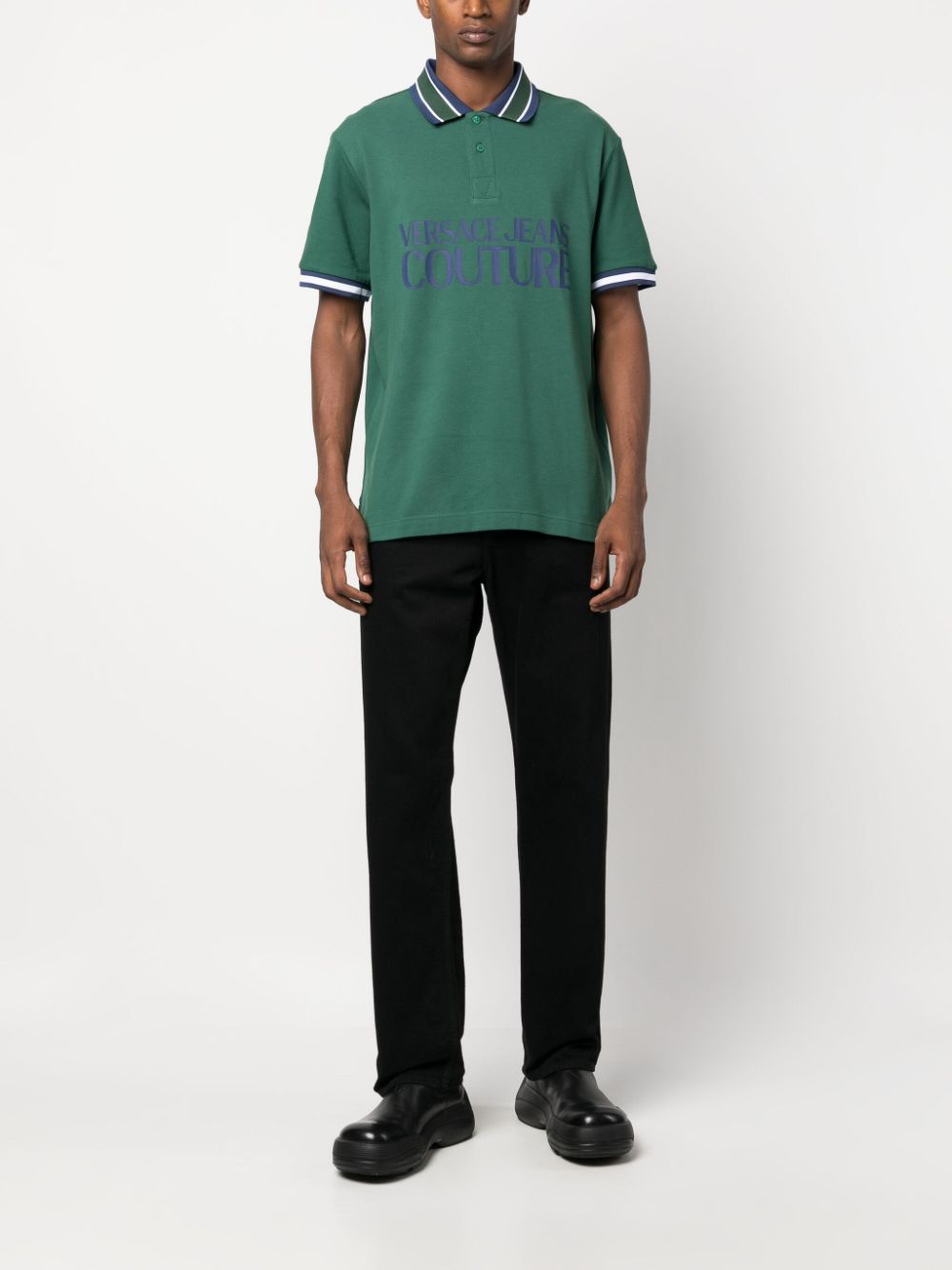 Versace Jeans Couture Poloshirt met logoprint - Groen