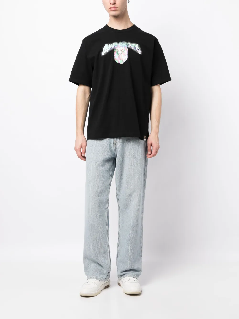 A BATHING APE® T-shirt met print - Zwart