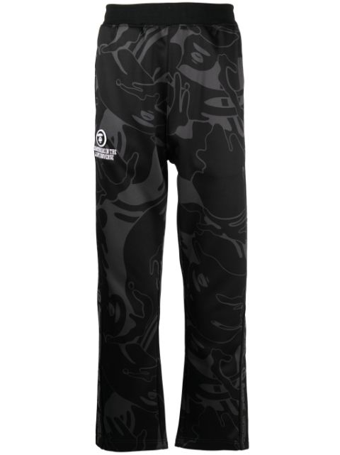 AAPE BY *A BATHING APE graphic-print logo-patch trousers Men