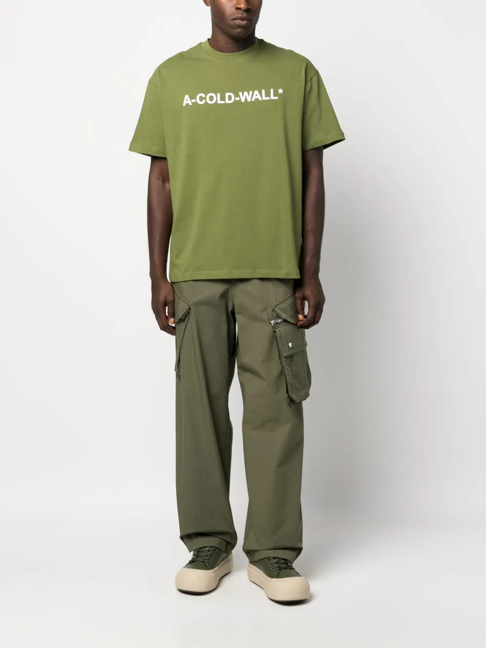 A-COLD-WALL* T-shirt met logoprint - Groen