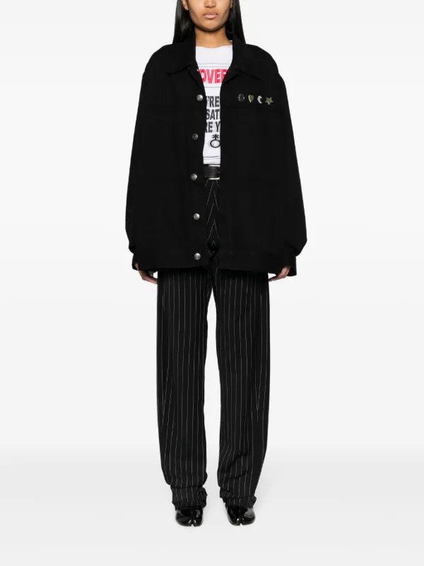 Charles Jeffrey LOVERBOY デニムジャケット Charles Jeffrey Loverboy ペイント デニムジャケット | ブルー