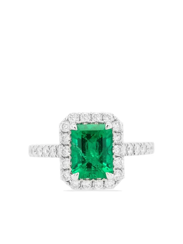 Diamond and on sale emerald ring