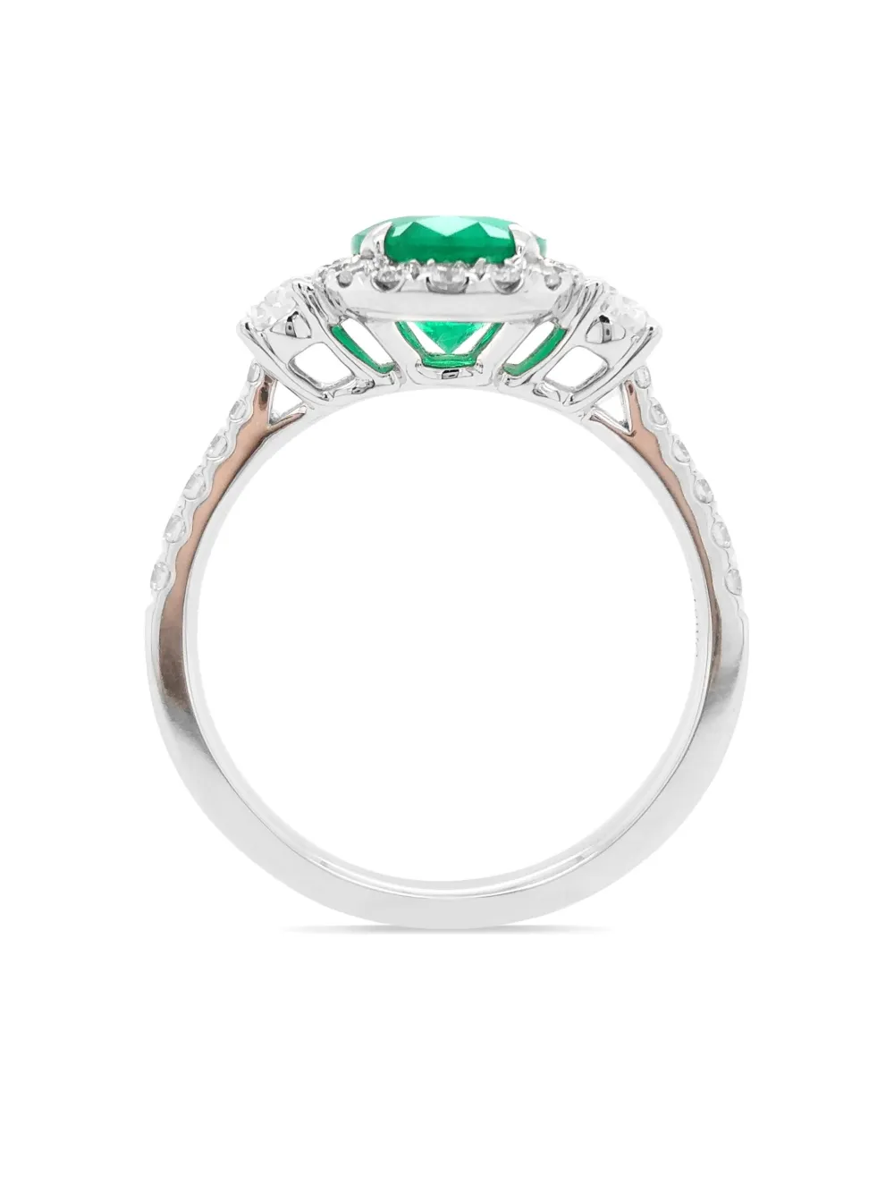 HYT Jewelry platinum diamond and emerald ring | Image 2