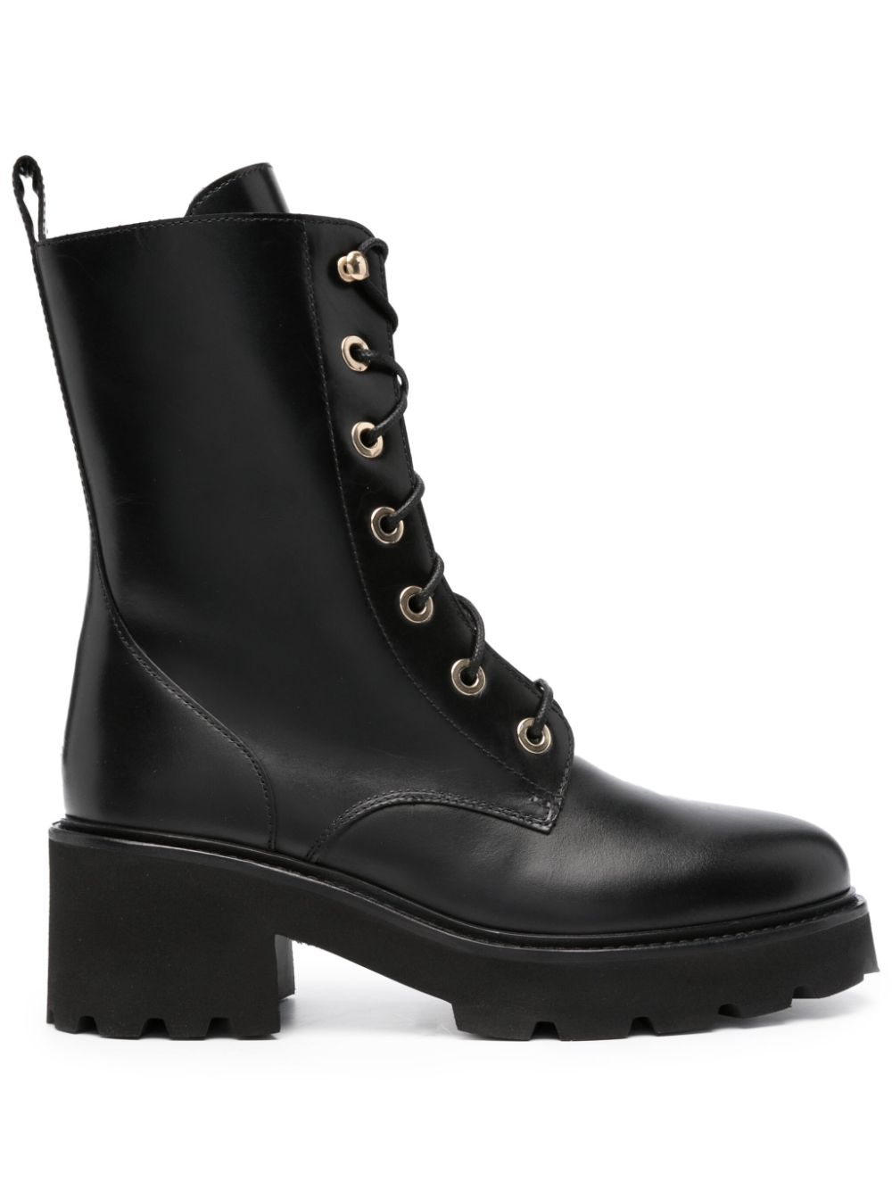 Ba&sh Cimo 80mm Lace-up Leather Boots In Black