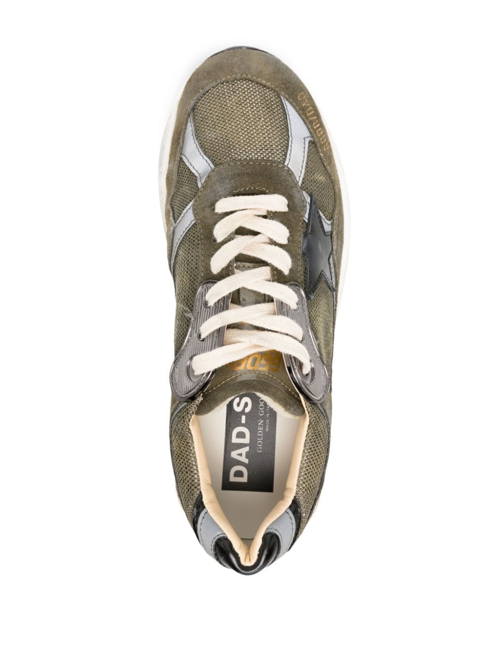 Shop Golden Goose Dad-star Distressed-finish Sneakers In Green