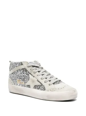 Golden Goose Hi-Star Glitter Sneakers | Silver | FARFETCH RO