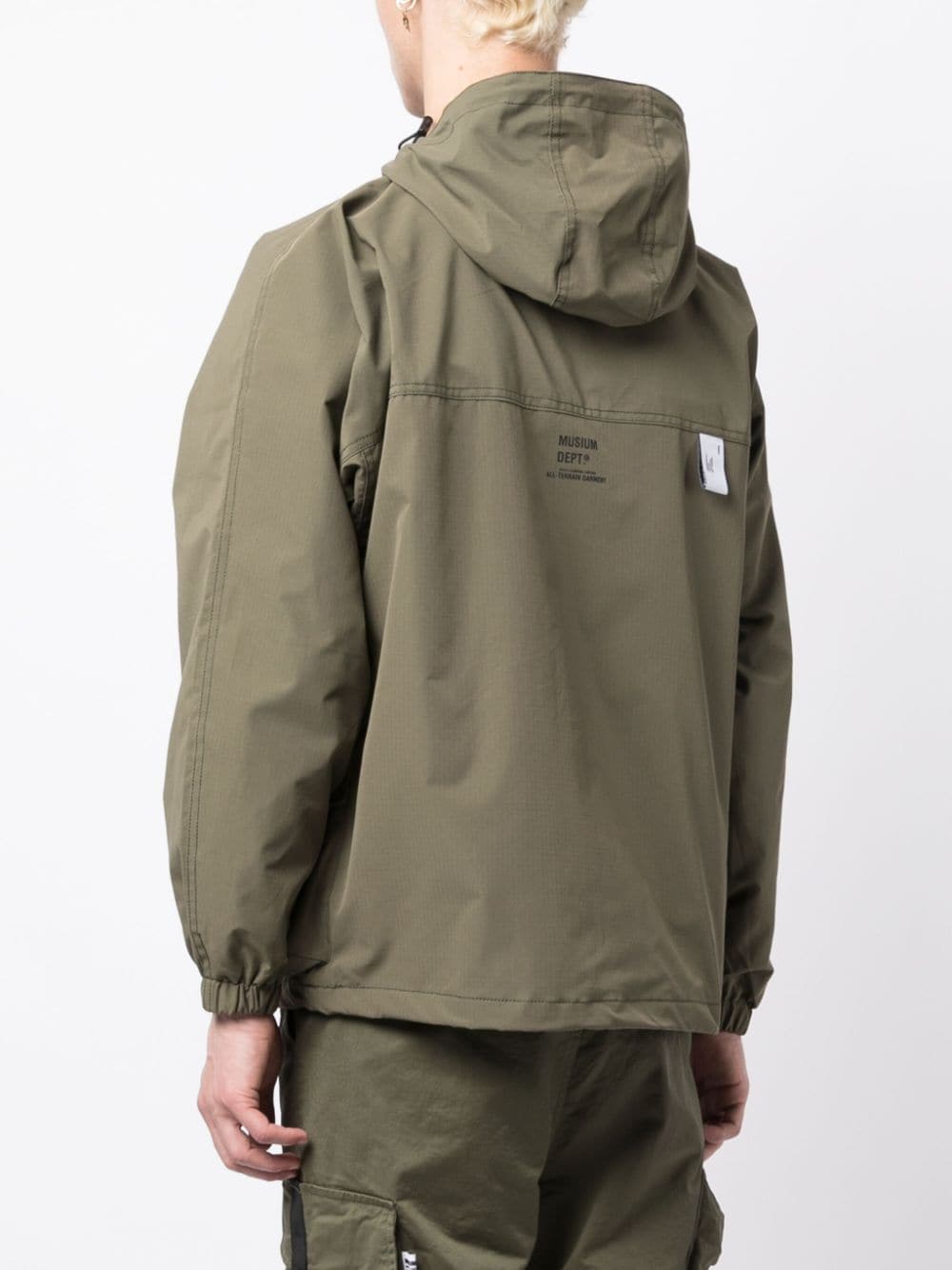 Shop Musium Div. Rope-chain Hooded Jacket In Green