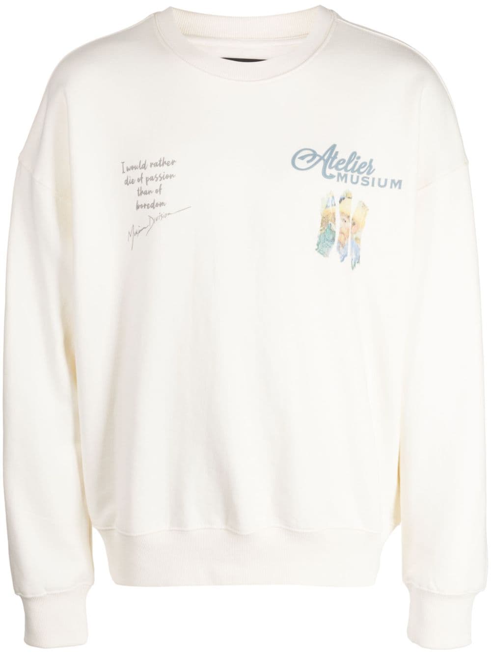 Musium Div. Sweater met paisley-print Wit