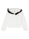 TWINSET Kids ruffled cotton-blend hoodie - White