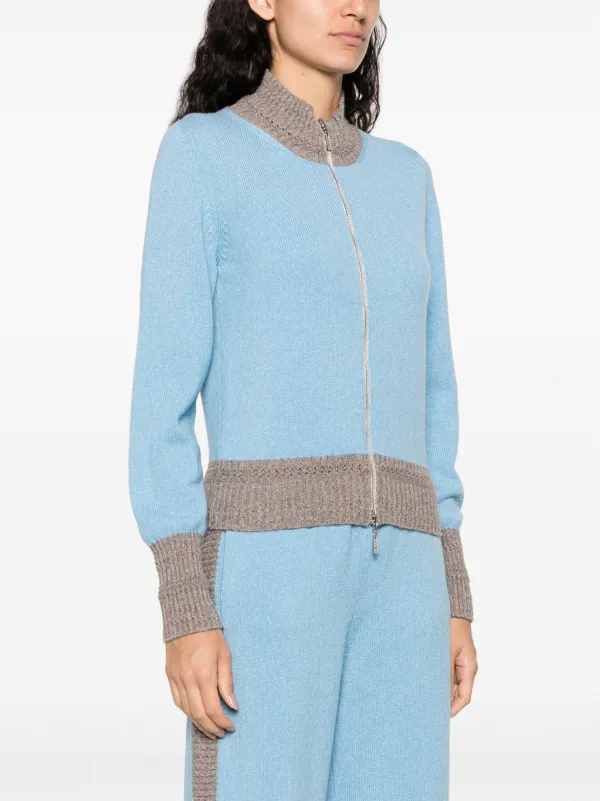 Barrie バイカラー カシミアカーディガン | ブルー | FARFETCH JP