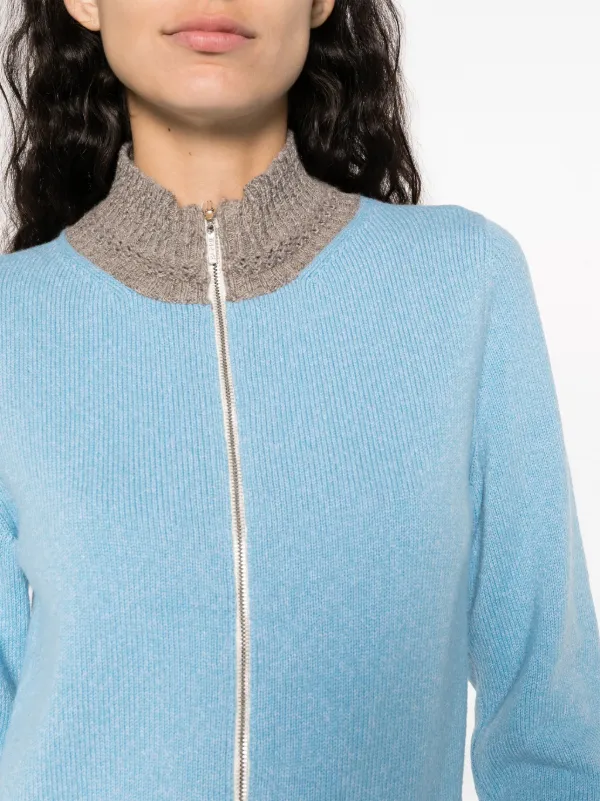 Barrie バイカラー カシミアカーディガン | ブルー | FARFETCH JP