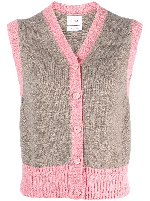 Barrie ribbed sleeveless cashmere jumper