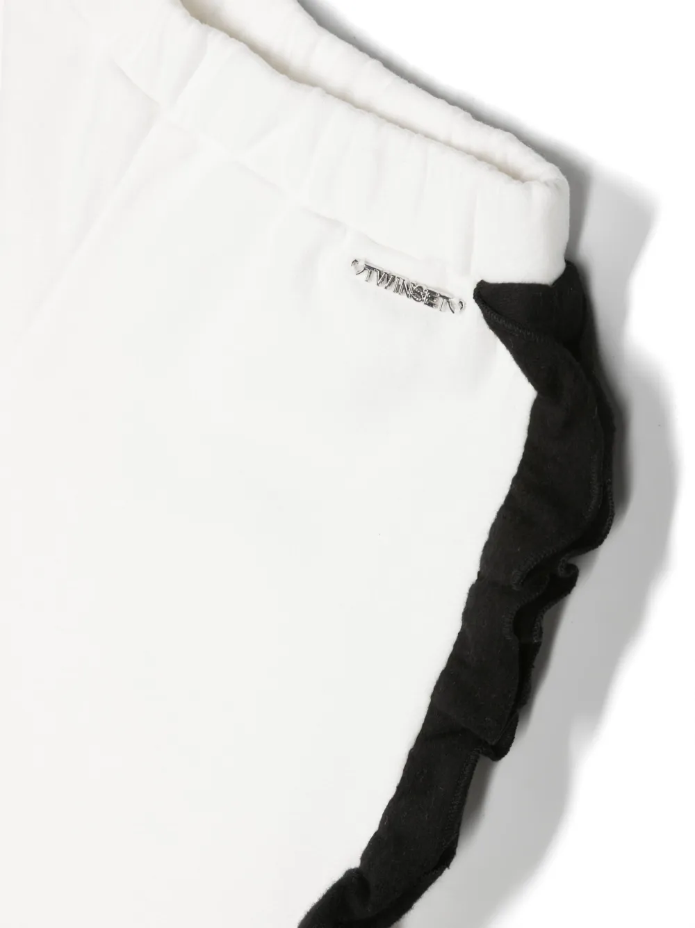 Twinset Ruffled Track Pants In White