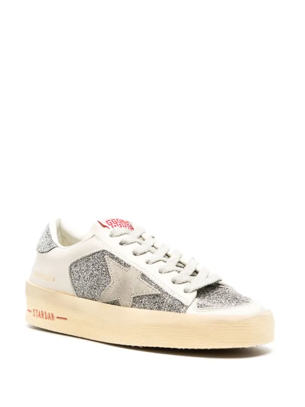 ★Golden Goose★ Stardan Glitter Star Leather Sneakers Optic Golden Goose Stardan crystal-embellished Leather Sneakers