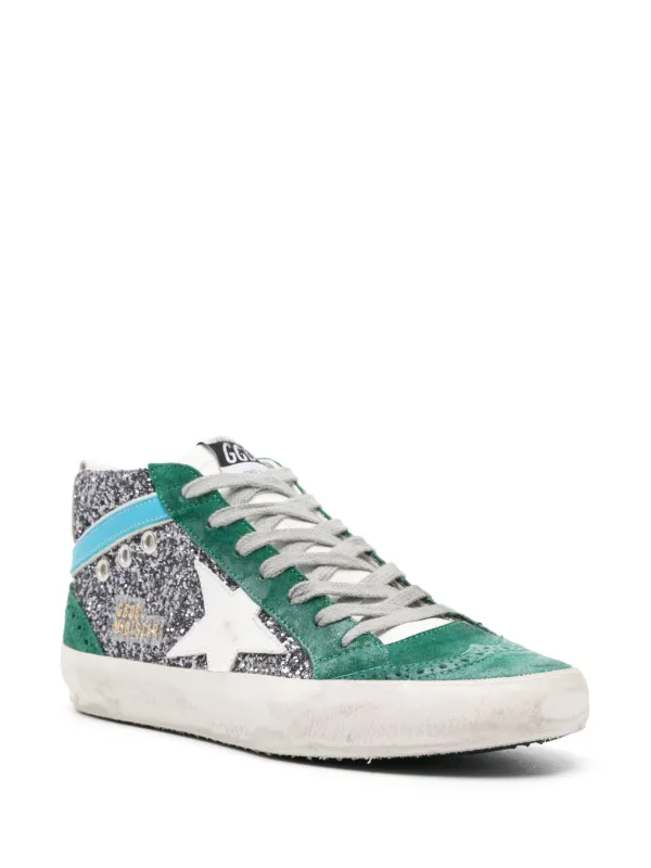 Golden goose mid star best sale green glitter