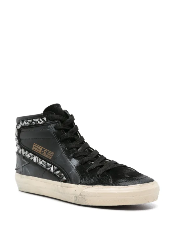 Golden Goose Slide crystal-embellished Sneakers | Black
