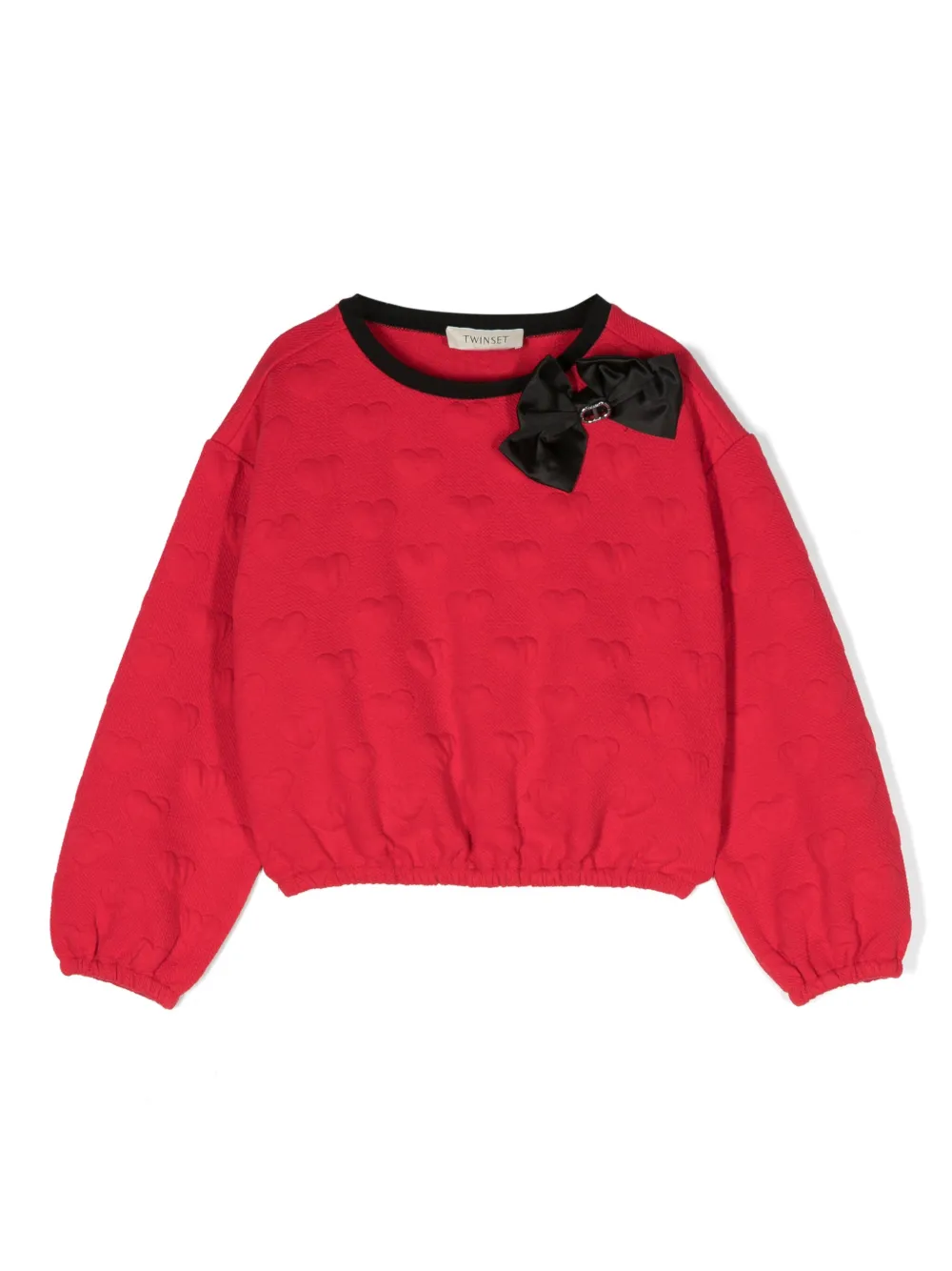TWINSET Kids ハートエンボス プルオーバー - レッド TWINSET Kids ハートエンボス プルオーバー - レッド