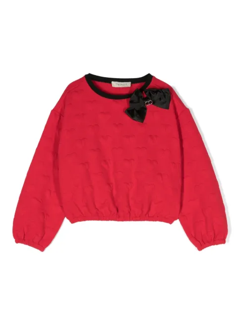 TWINSET Kids heart-embossed jumper