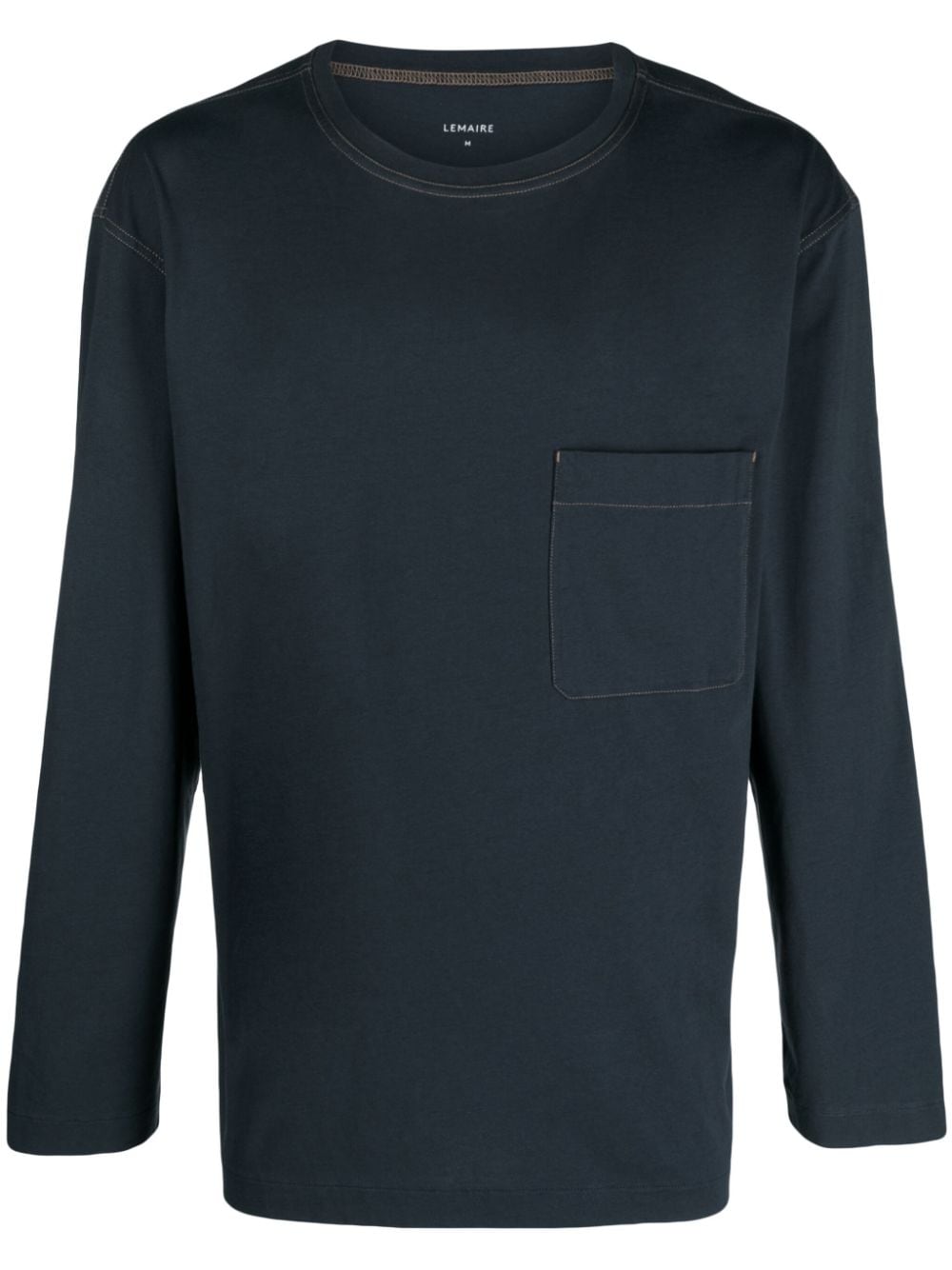Lemaire Long-sleeve Cotton T-shirt In Blue