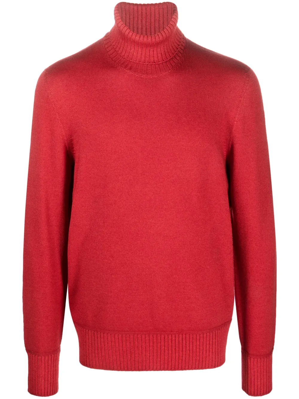 Drumohr Roll-neck Wool Jumper In Rot