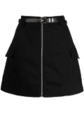 tout a coup belted zip-up A-line skirt - Black