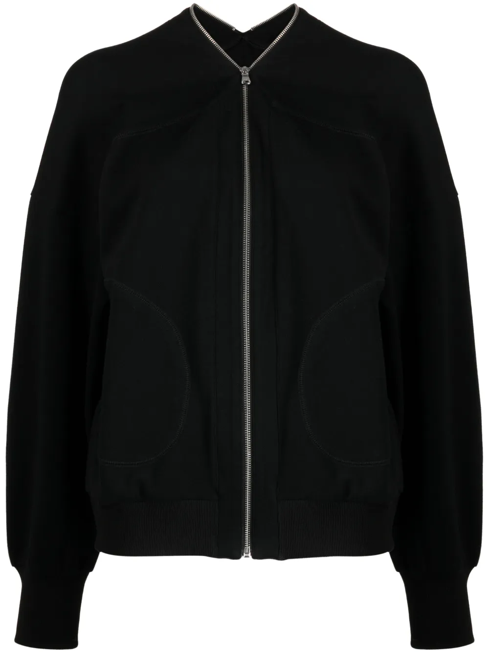 Tout A Coup V-neck Zip-up Jacket In Black