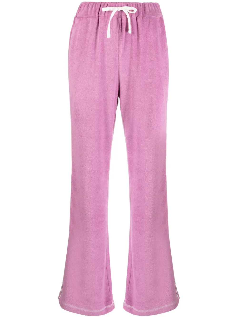 Tout A Coup Stripe-trim Flared Trousers In Purple