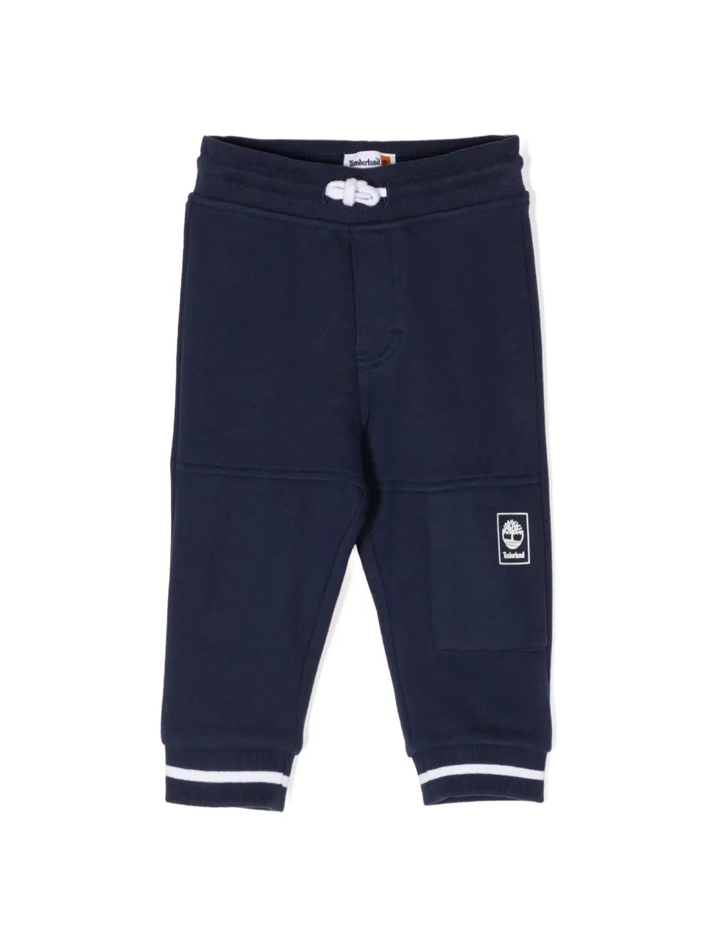 Timberland Embroidered-logo Cotton-blend Track Pants In Blue