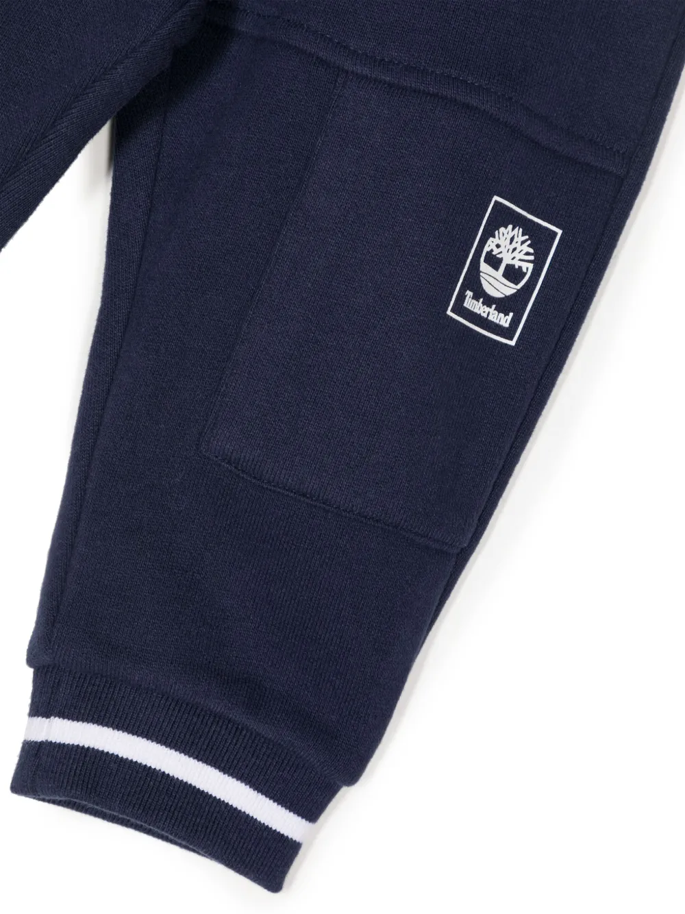 Timberland Embroidered-logo Cotton-blend Track Pants In Blue