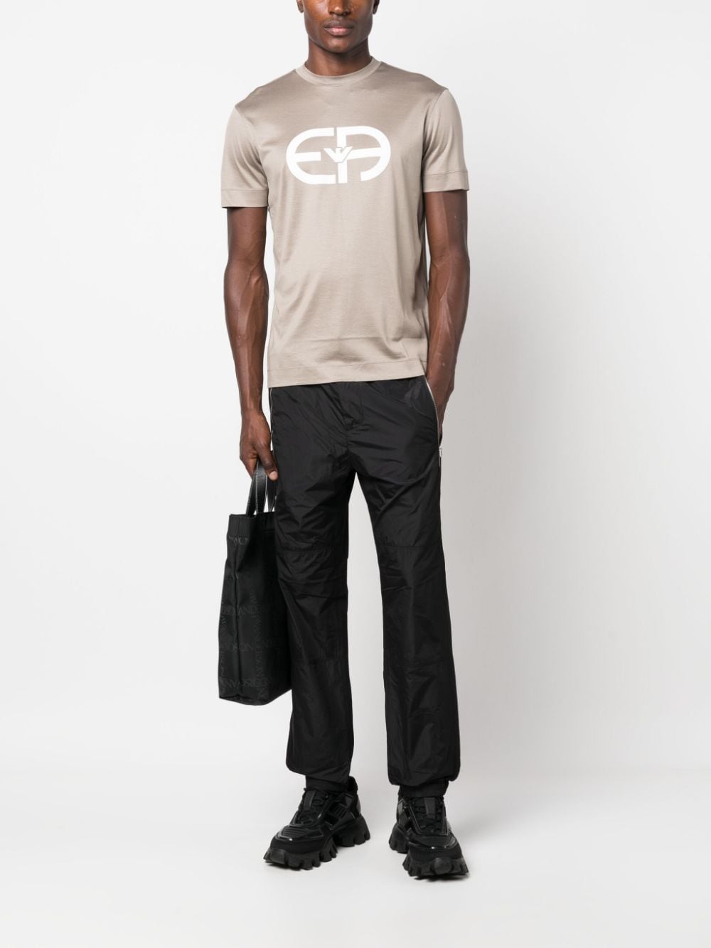 Emporio Armani logo-print crew neck T-shirt - Grijs