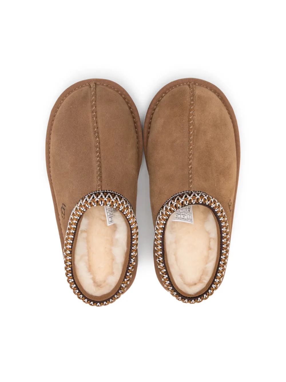 Ugg Logo-debossed Wool Blend Slippers In Brown