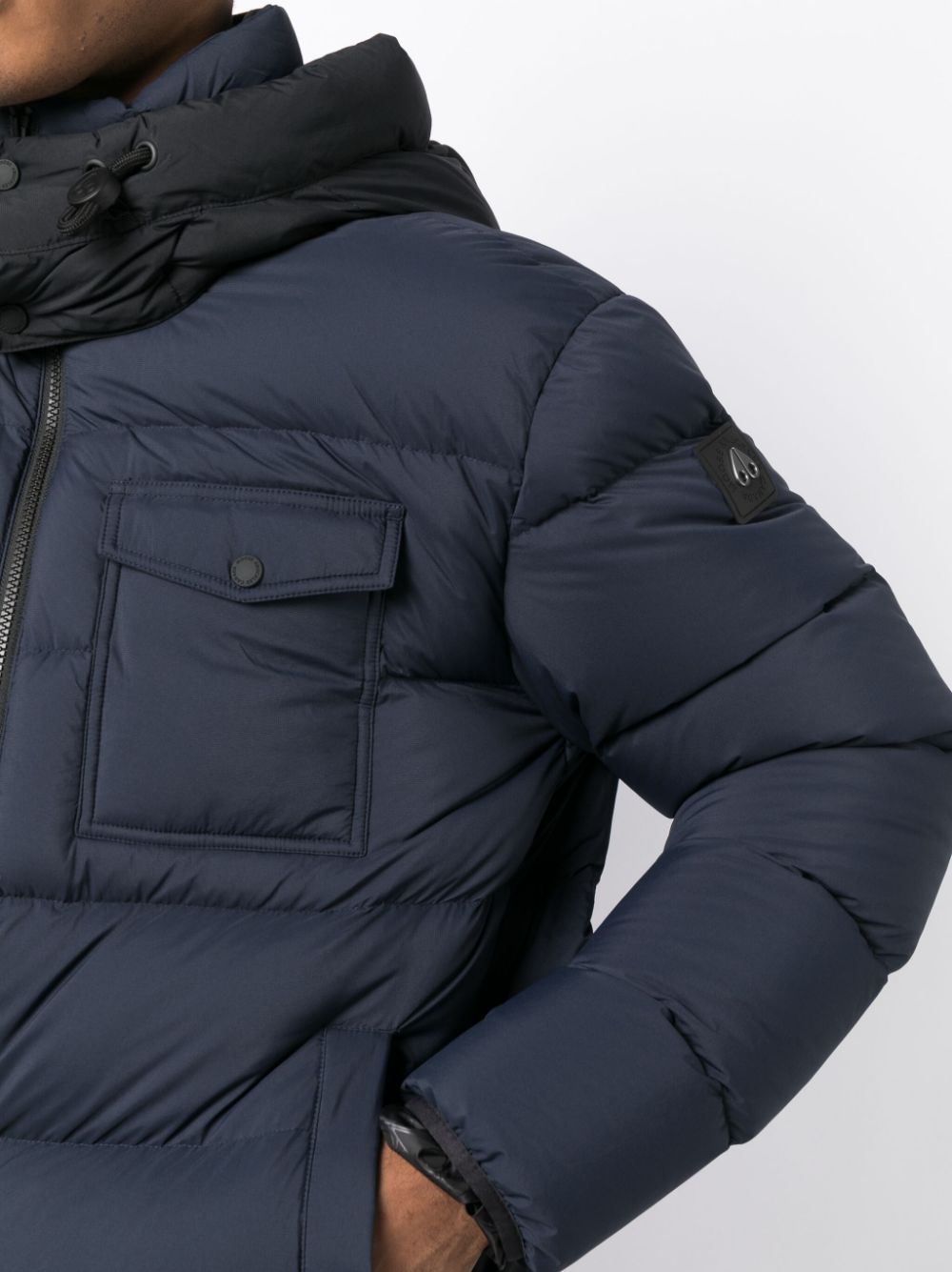 Shop Moose Knuckles Bedstuy Hooded Padded Jacket In Blue