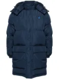 Maison Kitsuné Fox-appliqué padded coat - Blue
