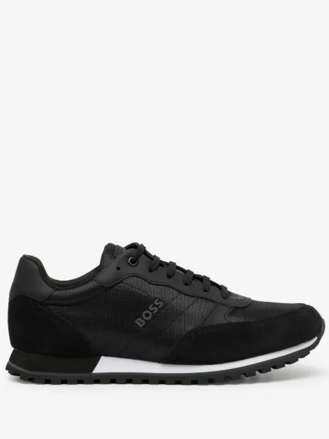 BOSS tenis con ribete del logo y detalles de piel artificial