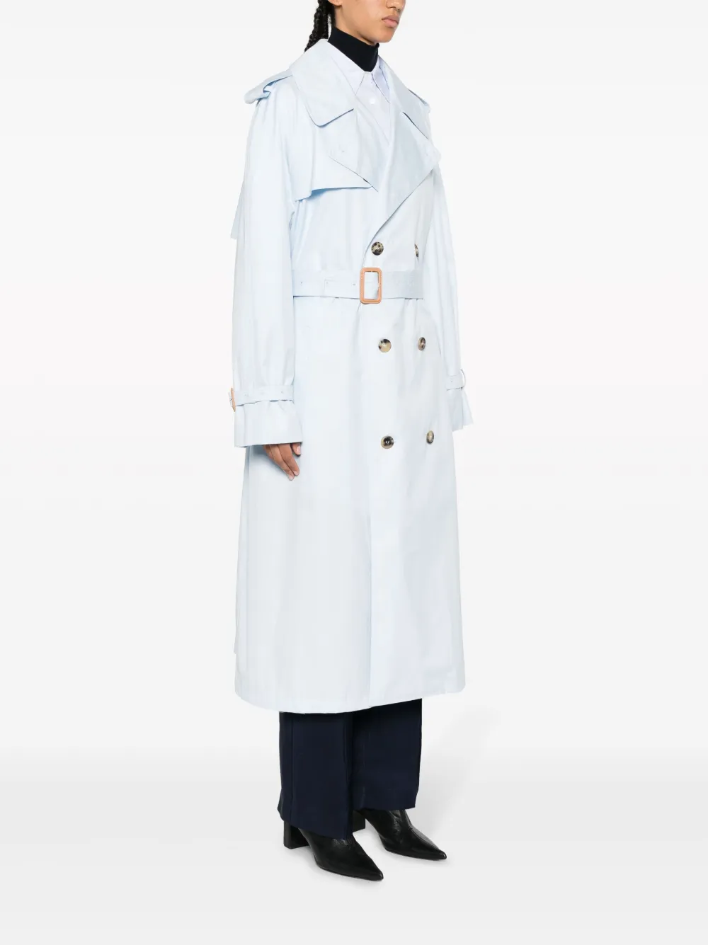 WARDROBE.NYC DOUBLE-BREASTED COTTON TRENCH COAT
