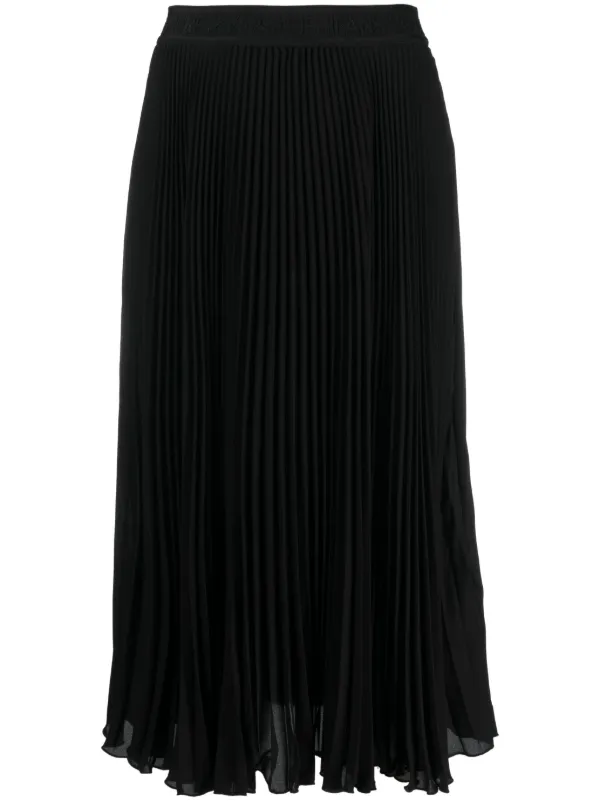 スカート VERSACE Women Skirts 10117871A046491B000 Black Versace Stretch Skirt Logo Waist - Black | 10117871A046491B000