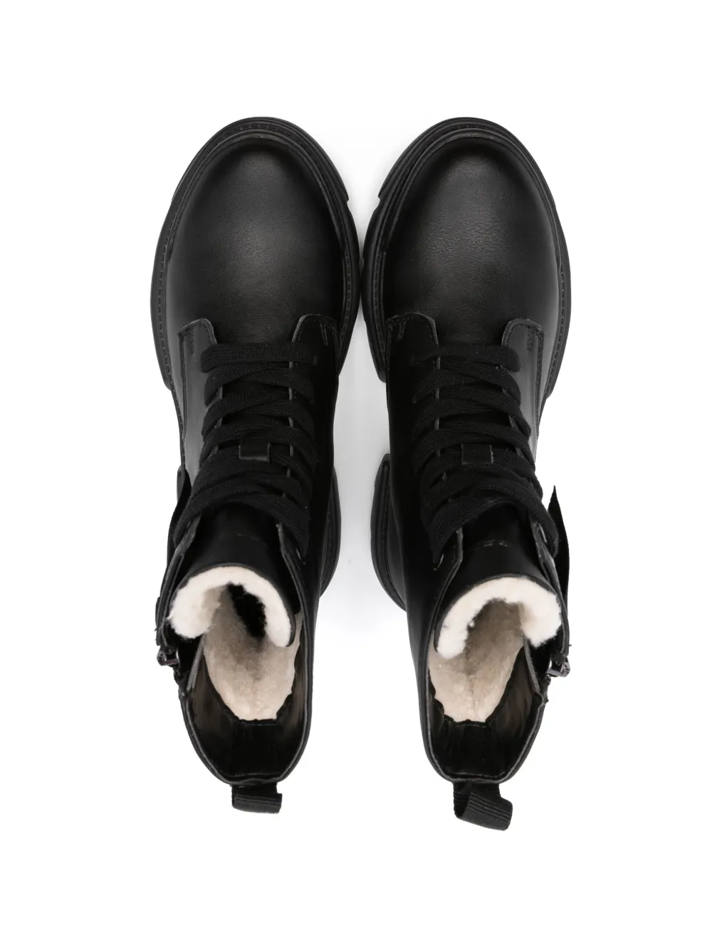 Geox Junette Combat Lace-up Boots In Black