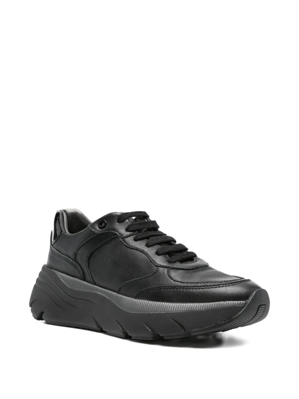 Geox Diamanta leather chunky sole sneakers Black
