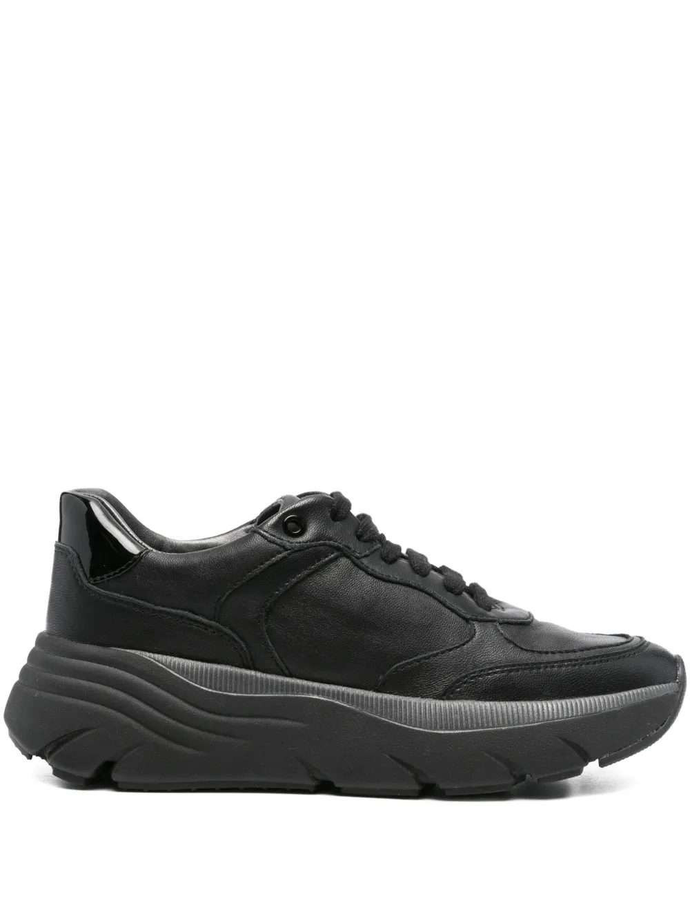 Geox Diamanta leather chunky sole sneakers Black