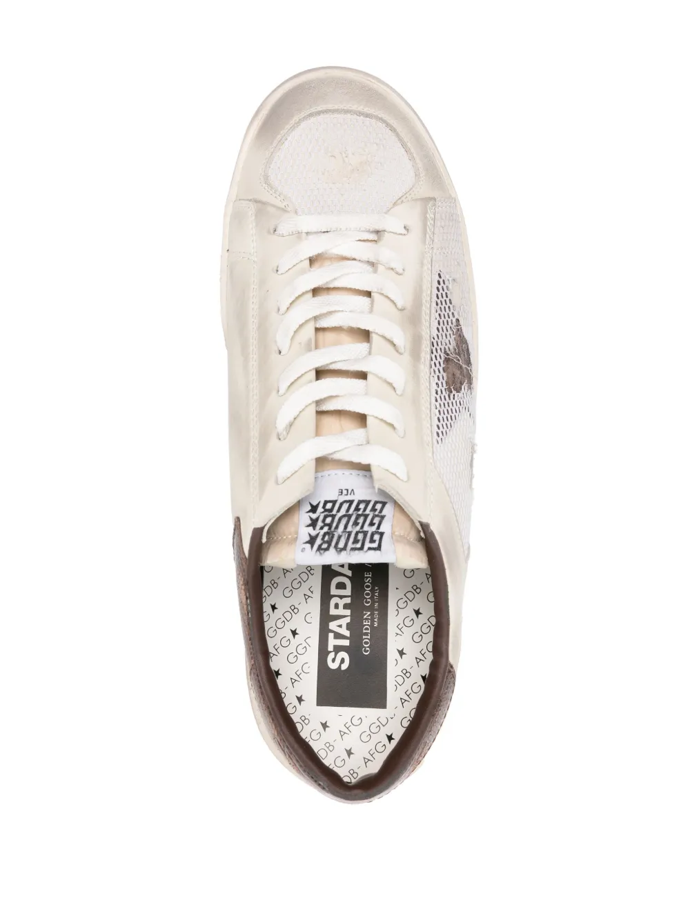 Golden Goose Stardan Mesh-trim Sneakers In Neutrals
