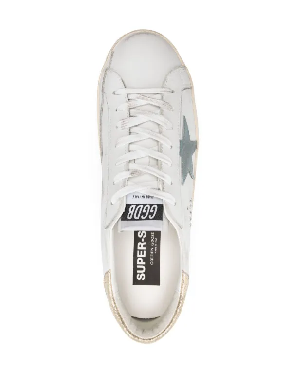 Golden Goose Super Star metallic-trim Sneakers | White Golden Goose Super Star metallic-trim Sneakers | White